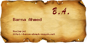 Barna Ahmed névjegykártya