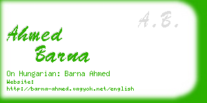 ahmed barna business card